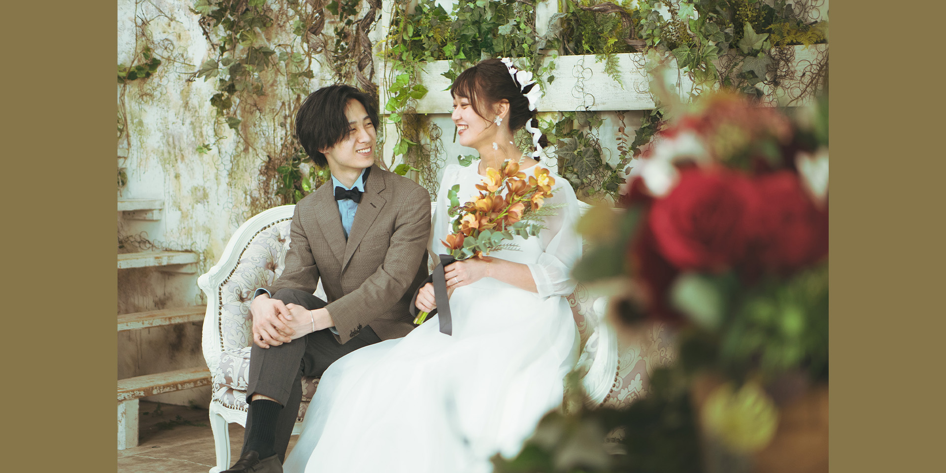 男性女性のウエディング写真